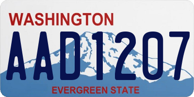 WA license plate AAD1207