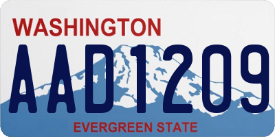 WA license plate AAD1209