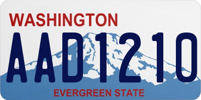 WA license plate AAD1210