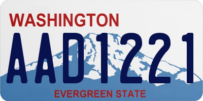 WA license plate AAD1221