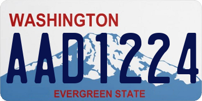WA license plate AAD1224