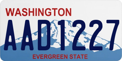 WA license plate AAD1227