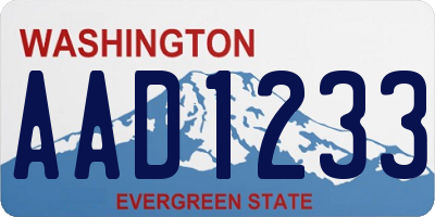 WA license plate AAD1233