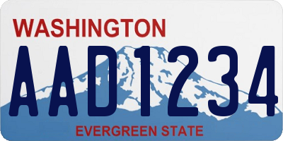 WA license plate AAD1234
