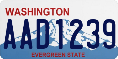 WA license plate AAD1239
