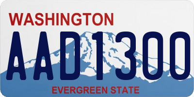 WA license plate AAD1300