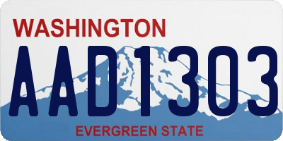WA license plate AAD1303