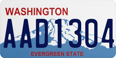 WA license plate AAD1304