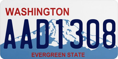 WA license plate AAD1308