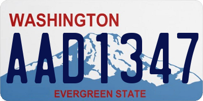WA license plate AAD1347