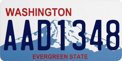 WA license plate AAD1348