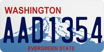 WA license plate AAD1354