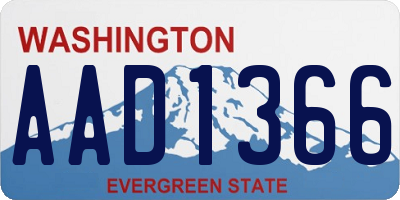 WA license plate AAD1366