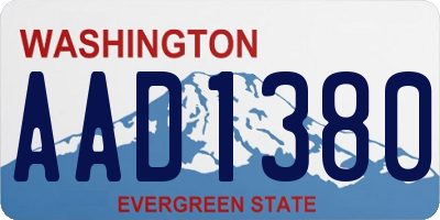 WA license plate AAD1380