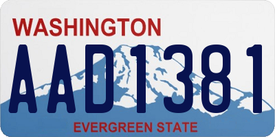 WA license plate AAD1381