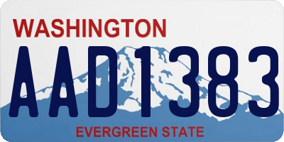 WA license plate AAD1383