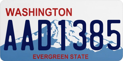 WA license plate AAD1385