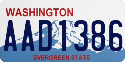 WA license plate AAD1386