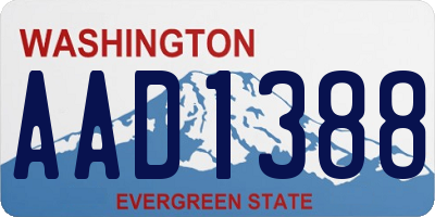 WA license plate AAD1388
