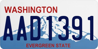 WA license plate AAD1391