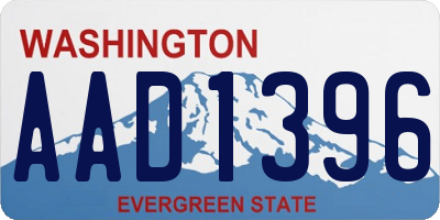 WA license plate AAD1396