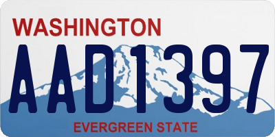 WA license plate AAD1397