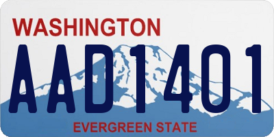 WA license plate AAD1401
