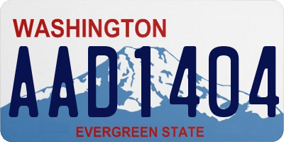 WA license plate AAD1404