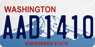 WA license plate AAD1410
