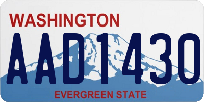 WA license plate AAD1430