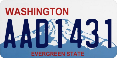 WA license plate AAD1431