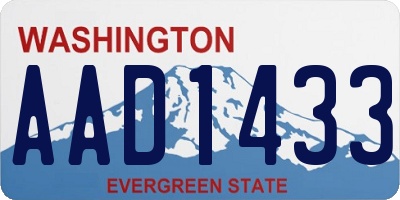WA license plate AAD1433