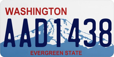 WA license plate AAD1438