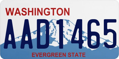 WA license plate AAD1465
