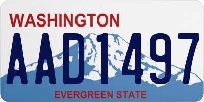 WA license plate AAD1497
