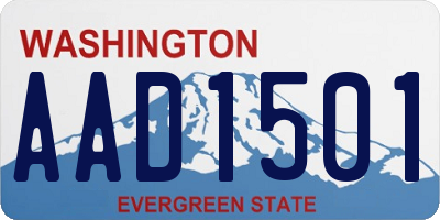 WA license plate AAD1501