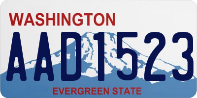 WA license plate AAD1523