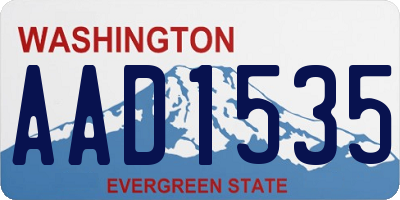 WA license plate AAD1535