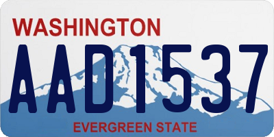 WA license plate AAD1537