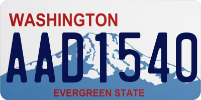 WA license plate AAD1540