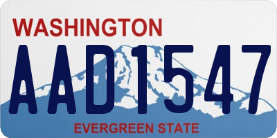 WA license plate AAD1547