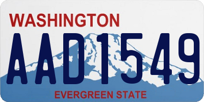 WA license plate AAD1549