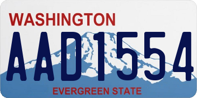WA license plate AAD1554