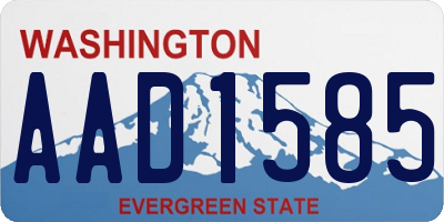 WA license plate AAD1585
