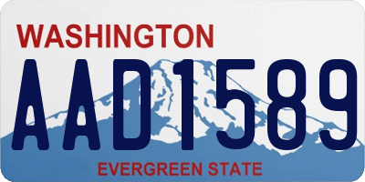 WA license plate AAD1589