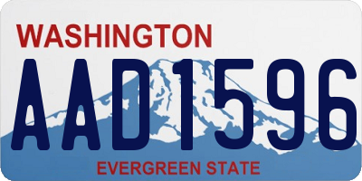 WA license plate AAD1596