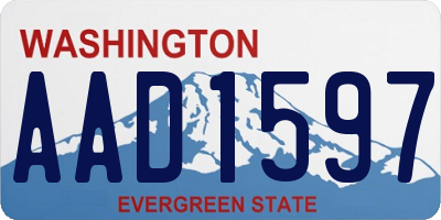 WA license plate AAD1597