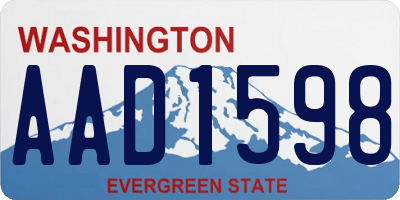WA license plate AAD1598