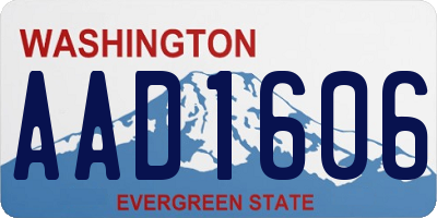 WA license plate AAD1606