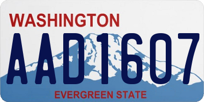 WA license plate AAD1607